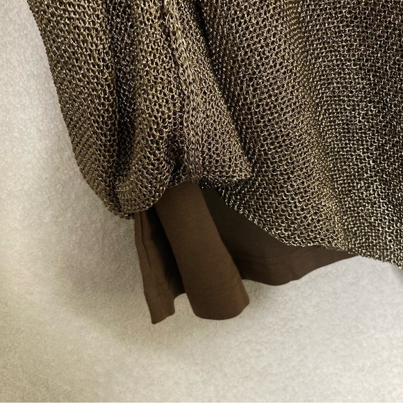 Tuckernuck Bronze Metallic Knit Indie Midi Dress-Brown-Women’s M-Party-Cocktail - Picture 7 of 16